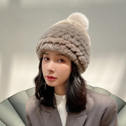 Winter Real Rabbit Fur Ear Flap Hat - Stylish & Warm