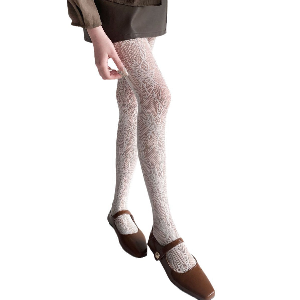 Sexy Floral Vintage Vine Hollow Lace Bottom Pantyhose Lolita Pantyhose