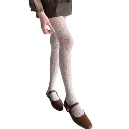 Sexy Floral Vintage Vine Hollow Lace Bottom Pantyhose Lolita Pantyhose