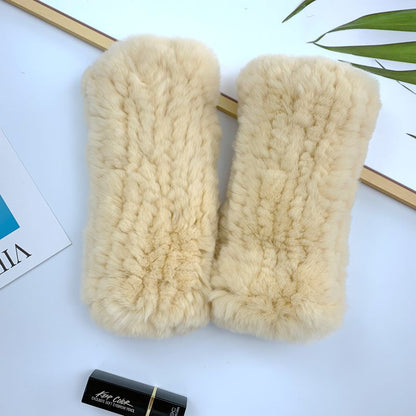 Cute Real Rabbit Fur Mittens - Warm & Stylish