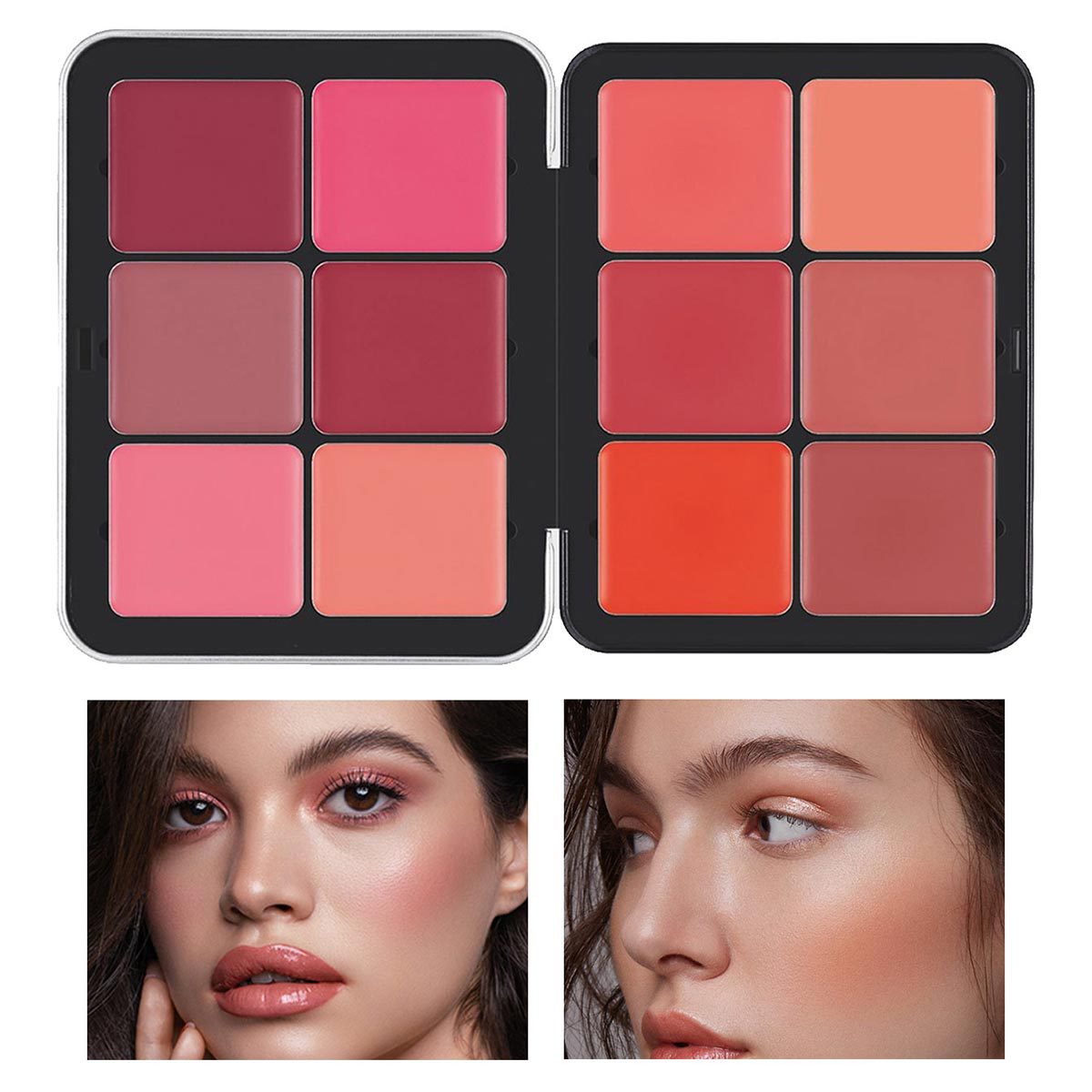 12-Color Iron Box Blush Palette - Matte & Shimmer Long-Lasting