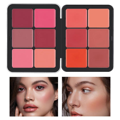 12-Color Iron Box Blush Palette - Matte & Shimmer Long-Lasting