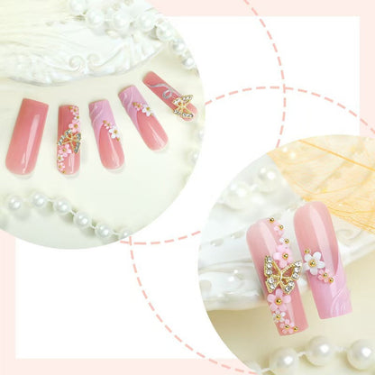 24-Piece Drop Resin Butterfly Line Fall Nails