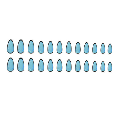 Anime-Inspired Almond Shape Light Blue Nails for Women