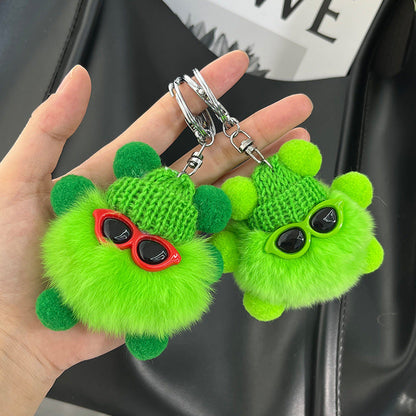 Cute Real Rabbit Fur Keychain - Car & Bag Charm