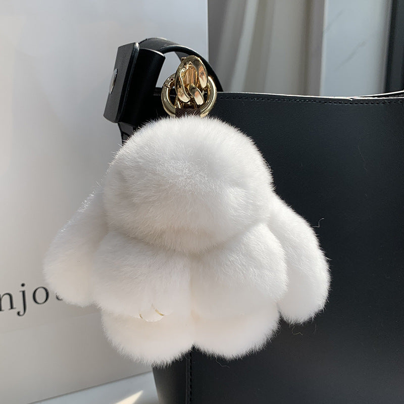 Cute New Rex Rabbit Fur Charm for Bags & Keys