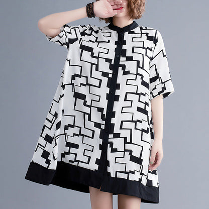 Artistic Chiffon Printed Loose Dress