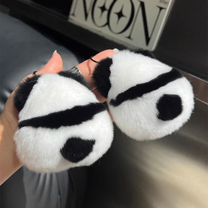 Cute Faux Fur Panda Keychain Plush Toy