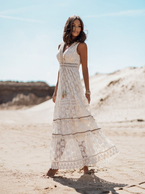 Bohemian Style Summer Vacation Lace Dress