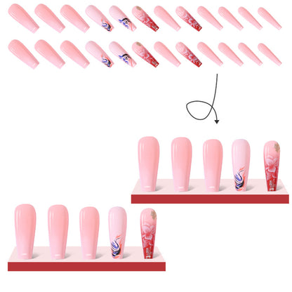 7-Color Printed Long Nail Tips