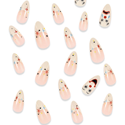 Smiley Face Clown Star French Nail Tips