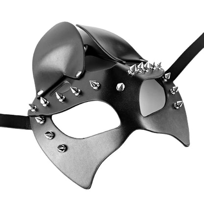 Riveted Cat Ear Leather Eye Mask