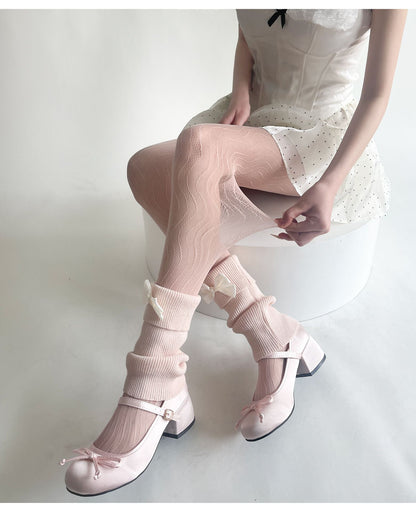 Sexy Thin Wavy Jacquard Lace Hollow Pantyhose