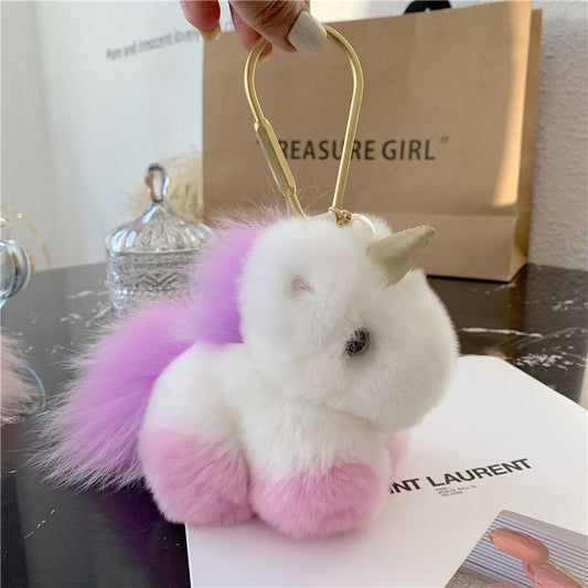 Cute Plush Marmot Rabbit Fur Unicorn Ornament Accessory