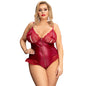 Plus Size Hollow Zipper No-Take-Off Bodysuit