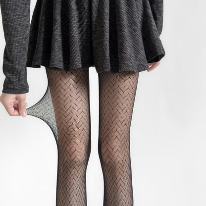 Sexy Twill Wavy High Elastic and Thin Anti-stripping Leggings Pantyhose