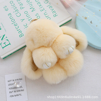 Cute Real Rabbit Fur Bunny Keychain - Mini Bag Charm