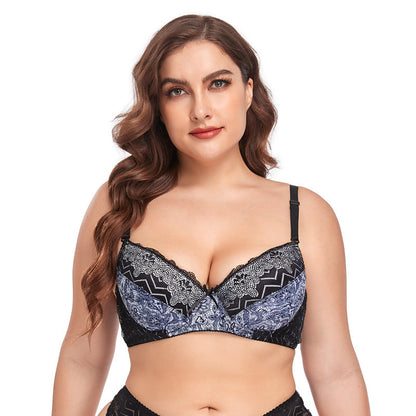 Plus Size Printed Ultra-Thin Bra