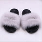 Womens Fuzzy Slippers, Fox Fur Inspired Sandals