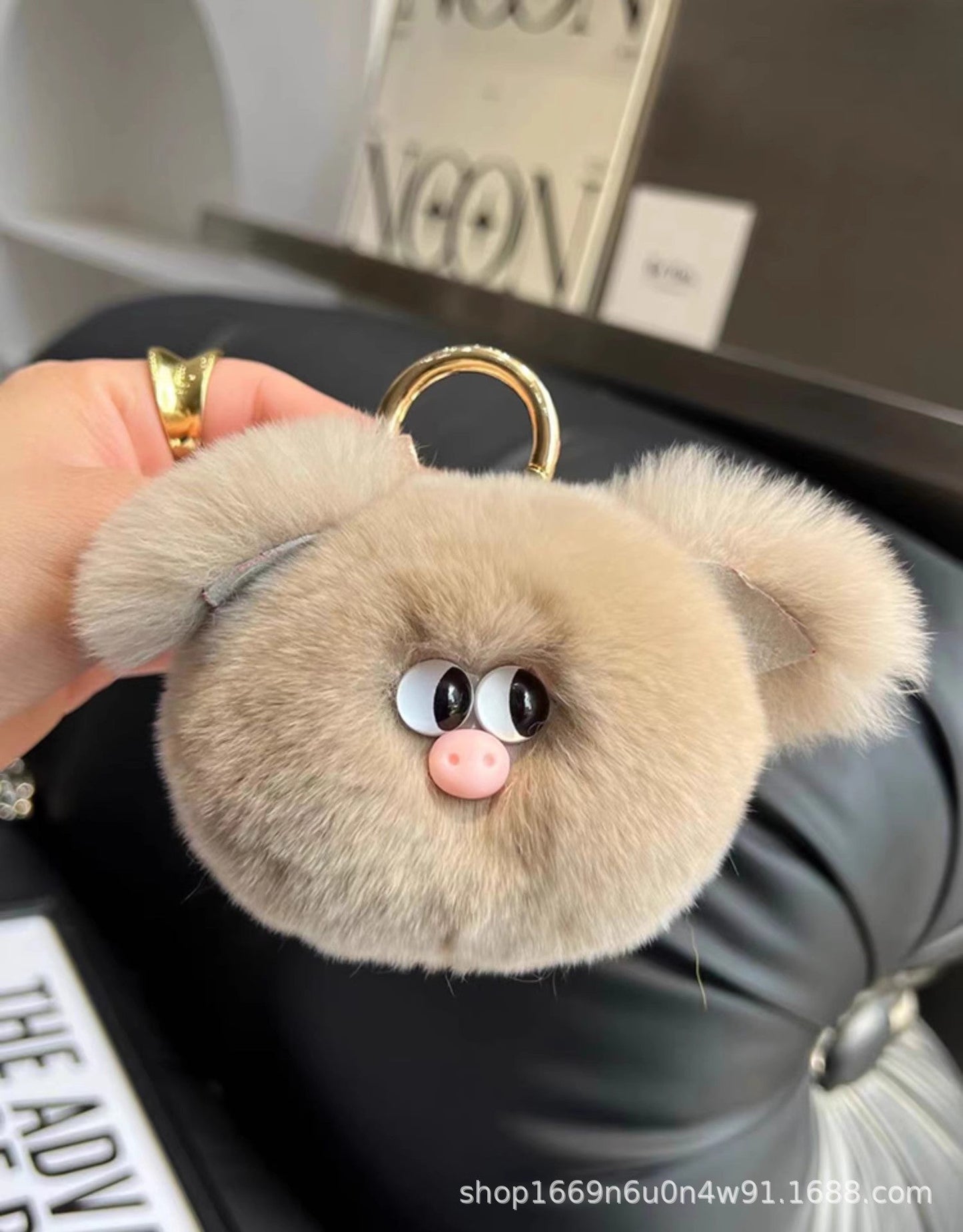 Cute Rabbit Fur Pig Keychain Plush Toy