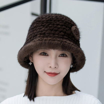 Winter Mink Fur Bucket Hat - Warm & Stylish