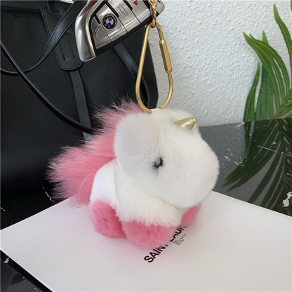 Cute Plush Marmot Rabbit Fur Unicorn Ornament Accessory