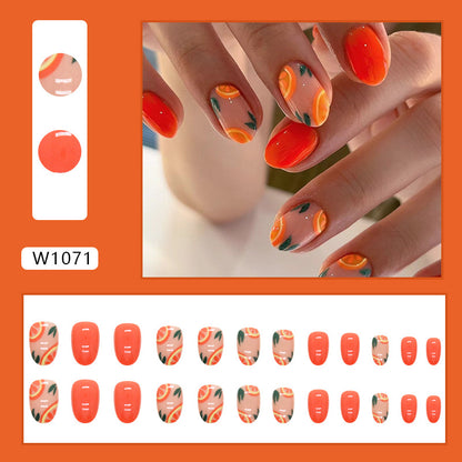 Summer Fresh Orange Nails, Sweet and Spicy, Ins Style-Homeunderwear