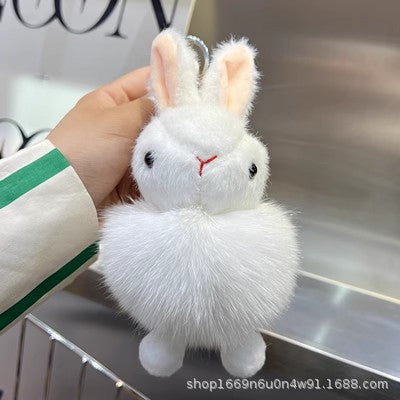 Real Otter Fur Rabbit Keychain Cute Fluffy Charm