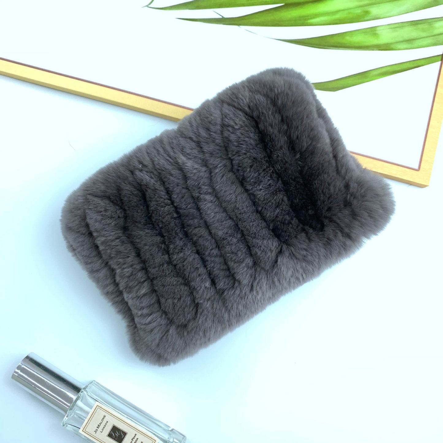 Warm Real Rabbit Fur Neck Warmer - Elastic Design