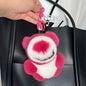 Cute Real Rabbit Fur Teddy Bear Keychain - Car Accessory