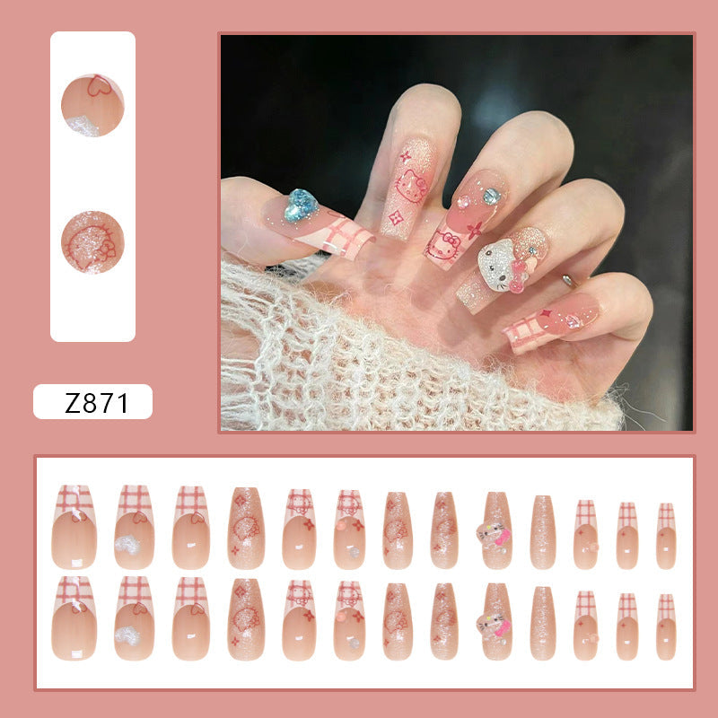 Almond Shaped Nail Art - Cute Cat Themed Stickers