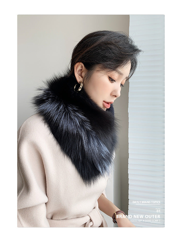 Real Rabbit Fur Collar Scarf - Winter Luxury