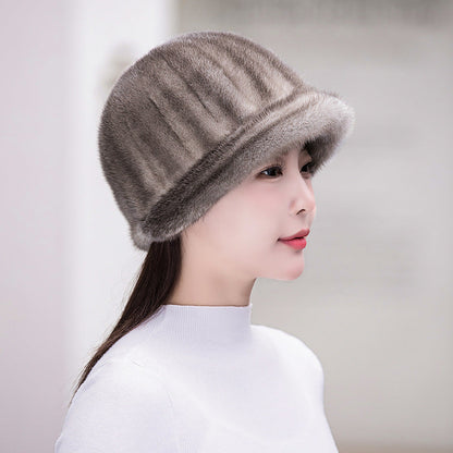 Winter Mink Fur Ear Flap Hat - Elegant & Warm