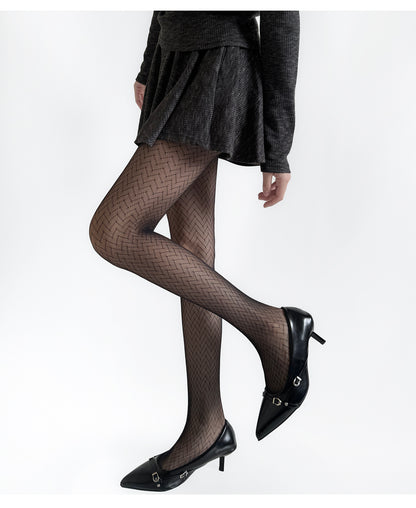 Sexy Twill Wavy High Elastic and Thin Anti-stripping Leggings Pantyhose