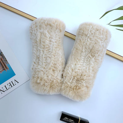 Cute Real Rabbit Fur Mittens - Warm & Stylish