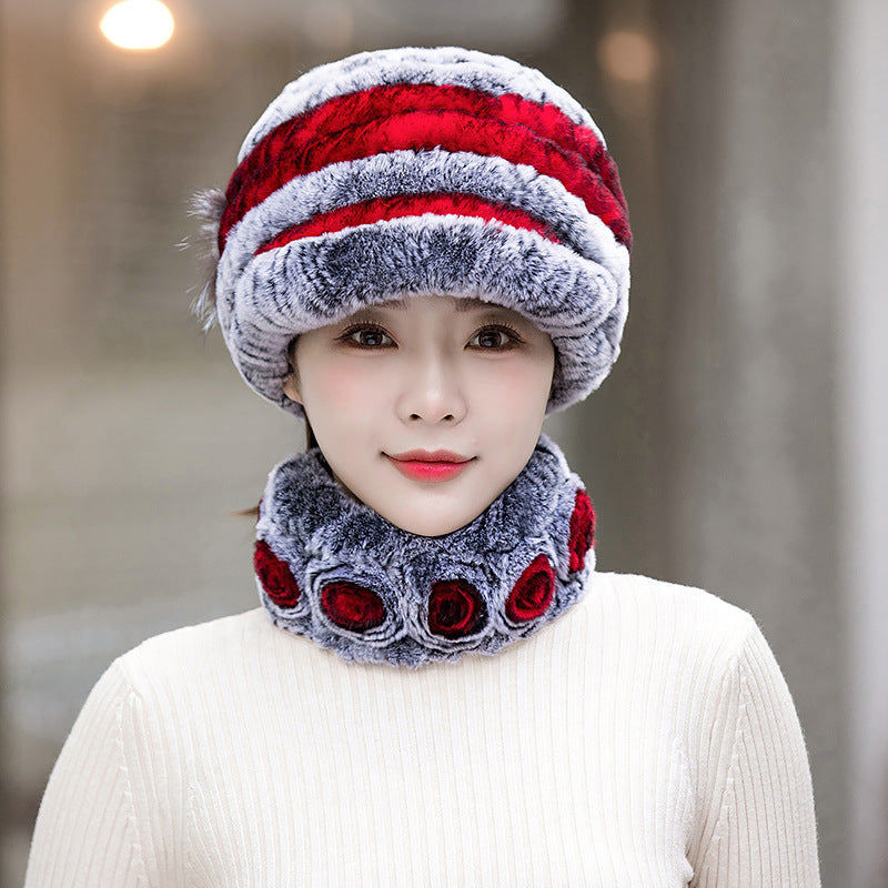 Warm Real Rabbit Fur Cap - Stylish Winter Hat