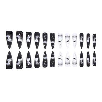 24-Piece Halloween Bat Themed Nail Set