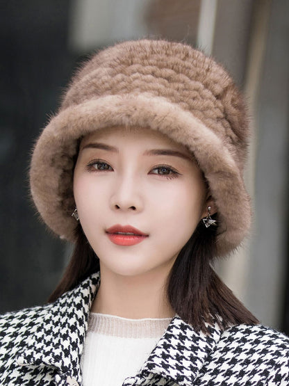 Winter Mink Fur Bucket Hat - Warm & Stylish