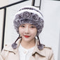 Winter Real Rabbit Fur Ear Flap Hat & Scarf Set