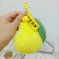 Rabbit Fur Keychain Fluffy Ball Bag Charm