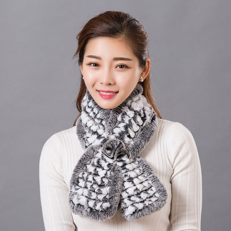 Real Rabbit Fur Winter Scarf - Cozy & Stylish