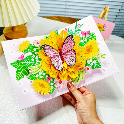 3D Sunflower Birthday Greeting Card