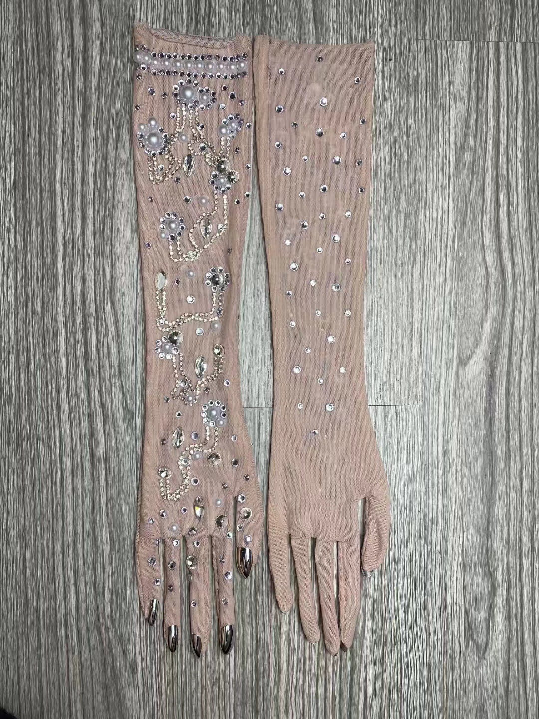 Super Sparkly Colorful Rhinestone Gloves