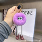 Cute Long-Legged Coal Ball Rabbit Fur Keychain Toy