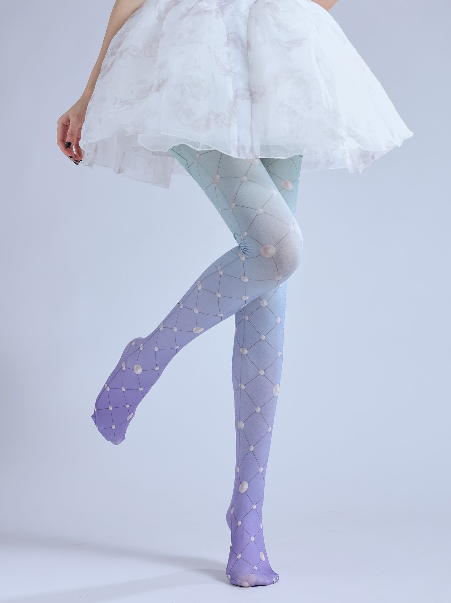 Purple Gradual Change Lolita Stockings Mesh Pantyhose