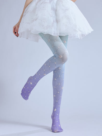 Purple Gradual Change Lolita Stockings Mesh Pantyhose