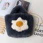 Cute Fuzzy Fried Egg Handbag - Winter Shoulder Tote