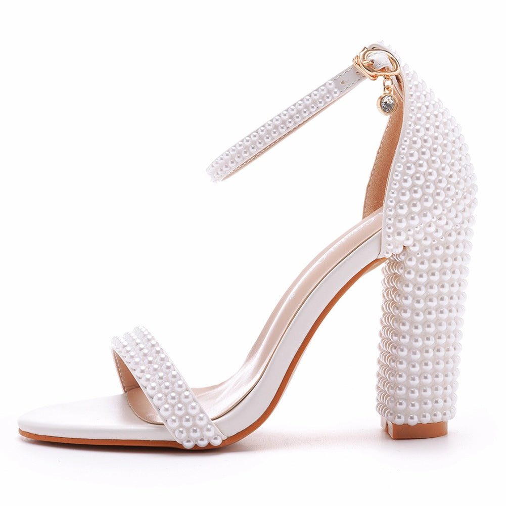 Chic Round-Toe Square Heel Sandals-Homeunderwear