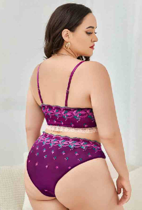 Plus Size Purple Loli Sexy Bra Set