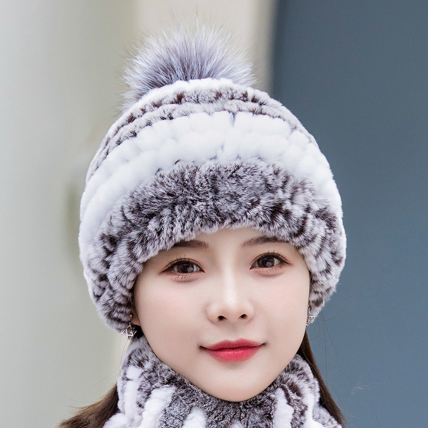 Winter Real Rabbit Fur Ear Flap Hat - Stylish & Warm